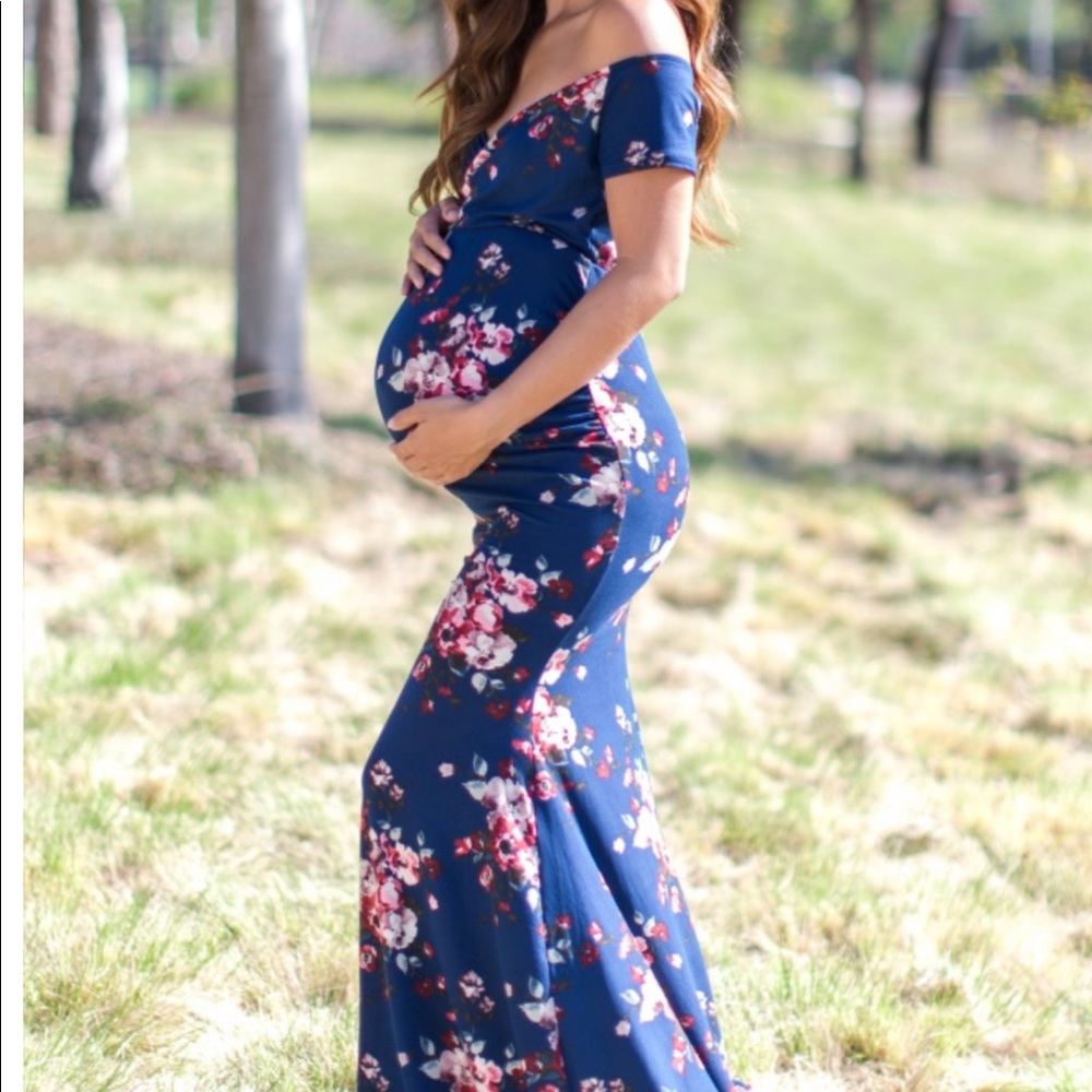 Pink blush maternity dress